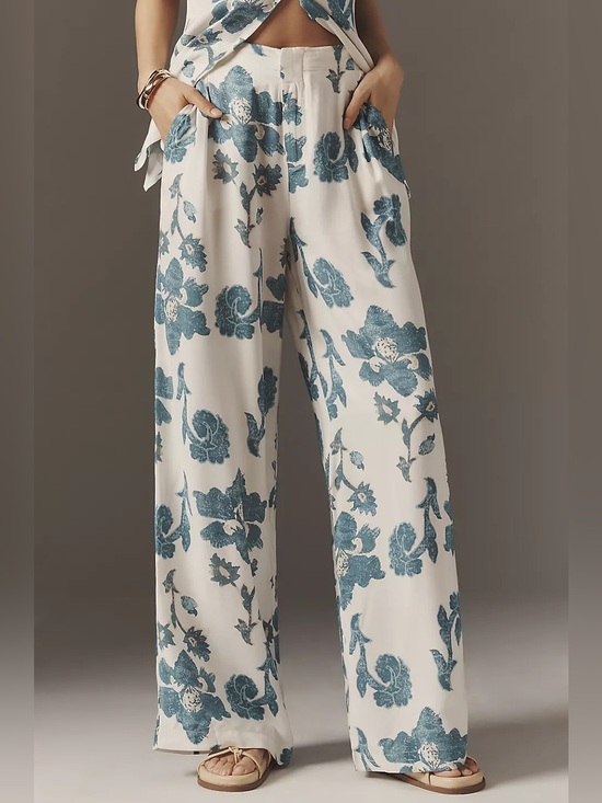 anthro Pants - NWT Size XL - Anthropologie Floral Wide Leg Silky Pants with Pockets (US$ 148)
